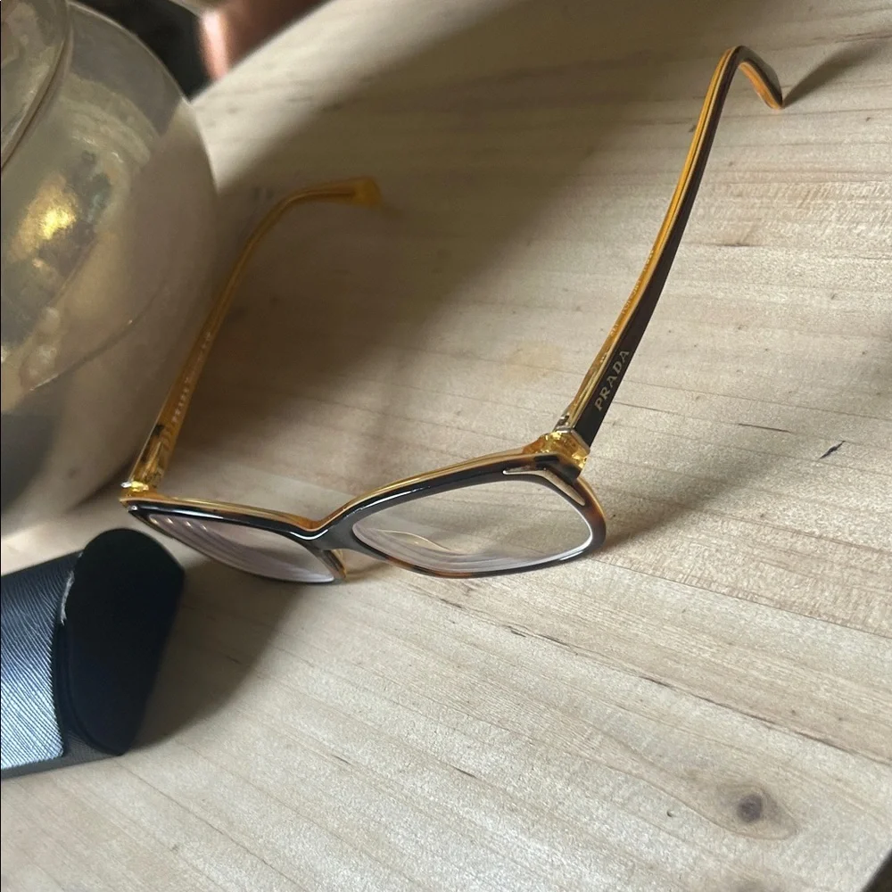 Prada VPR 230 FAL-101 Tortoise Brown Gold Eyeglasses Frames 54-17 140 Italy
